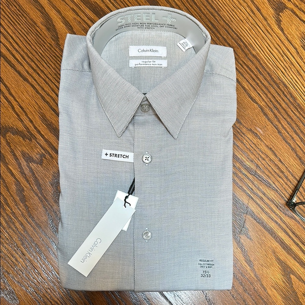 Calvin Klein Gray Dress Shirt Elegant Design